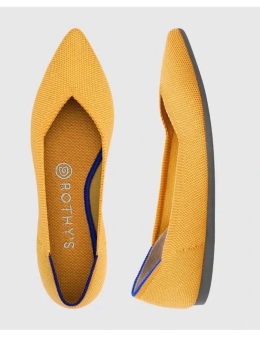 Rothy's Marigold Yellow The Point Pointy Toe Ballet Flat Size 7.5 - Picture 2 of 7